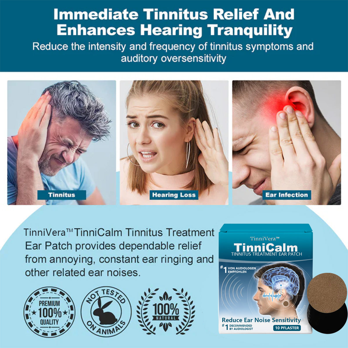 Silence the Ringing — Restore Peace to Your Ears in Just Days with TinniVera™ TinniCalm Tinnitus Treatment Ear Patch 💦💦