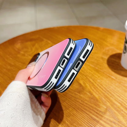 Gradient MagSafe Shockproof Glass Case For iPhone