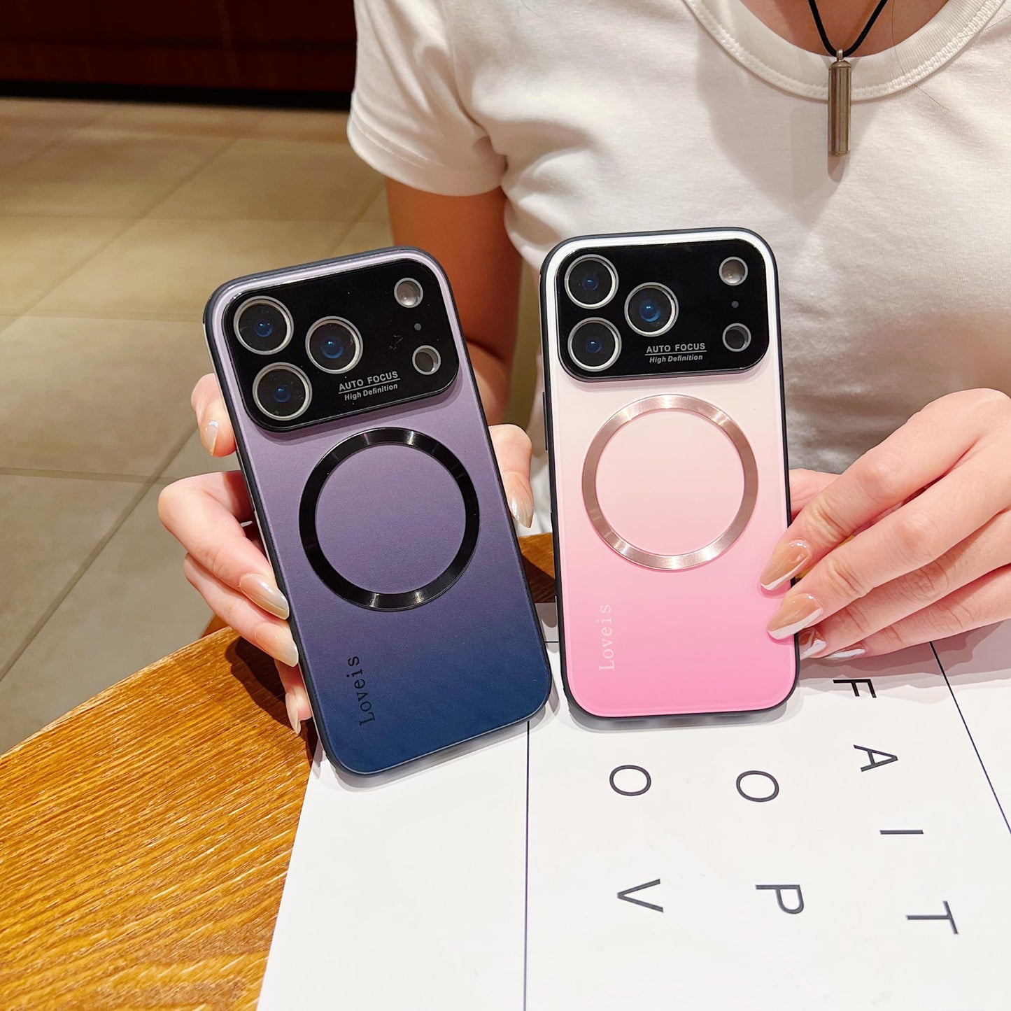 Gradient MagSafe Shockproof Glass Case For iPhone