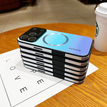 Gradient MagSafe Shockproof Glass Case For iPhone
