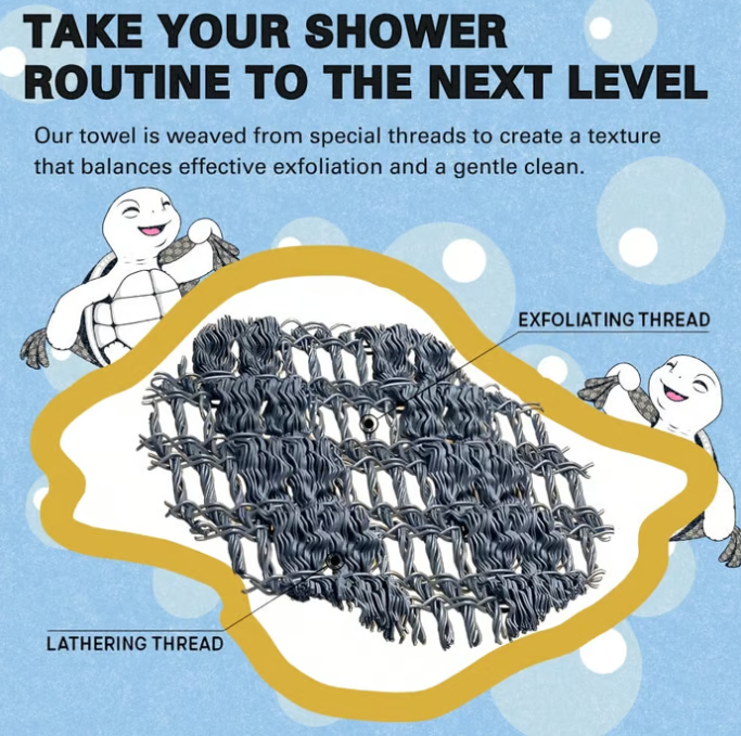 🧼 PAY 1 GET 3 🚿 Advanced Dual-Texture Exfoliating Shower Towel for Deep Cleansing, Gentle Exfoliation & Spa-Level Skin Renewal at Home