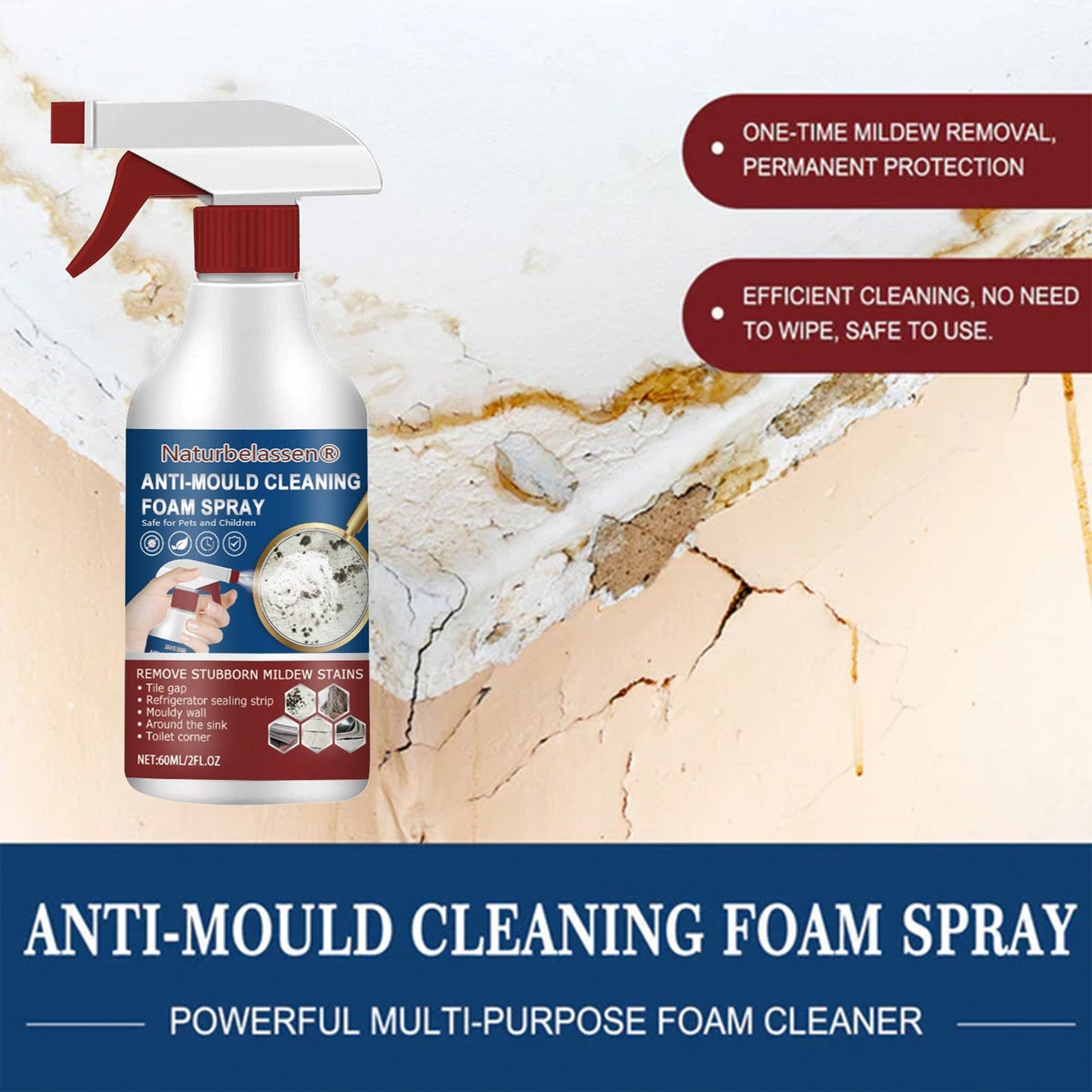 🌟Magic anti-mildew magic!🌟Anti-Mould Cleaning Foam Spray