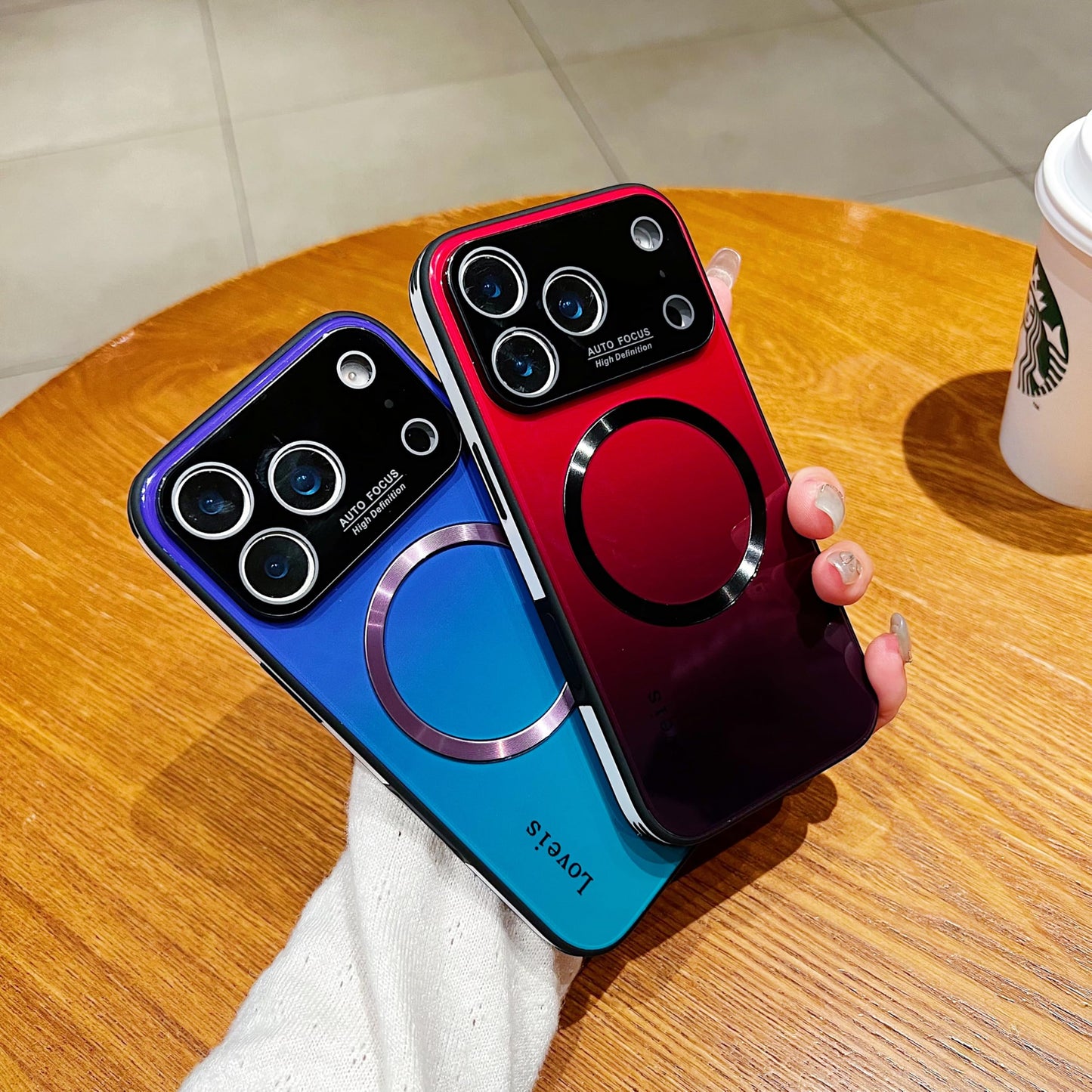 Gradient MagSafe Shockproof Glass Case For iPhone