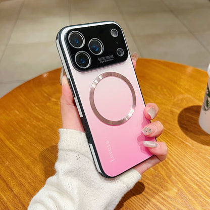 Gradient MagSafe Shockproof Glass Case For iPhone