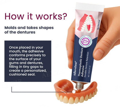 AdhereDent®  Thermoplastic Denture Adhesive ⏳ Durable Denture Retention⏳
