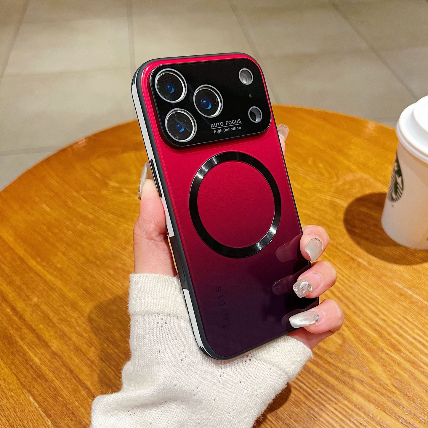 Gradient MagSafe Shockproof Glass Case For iPhone