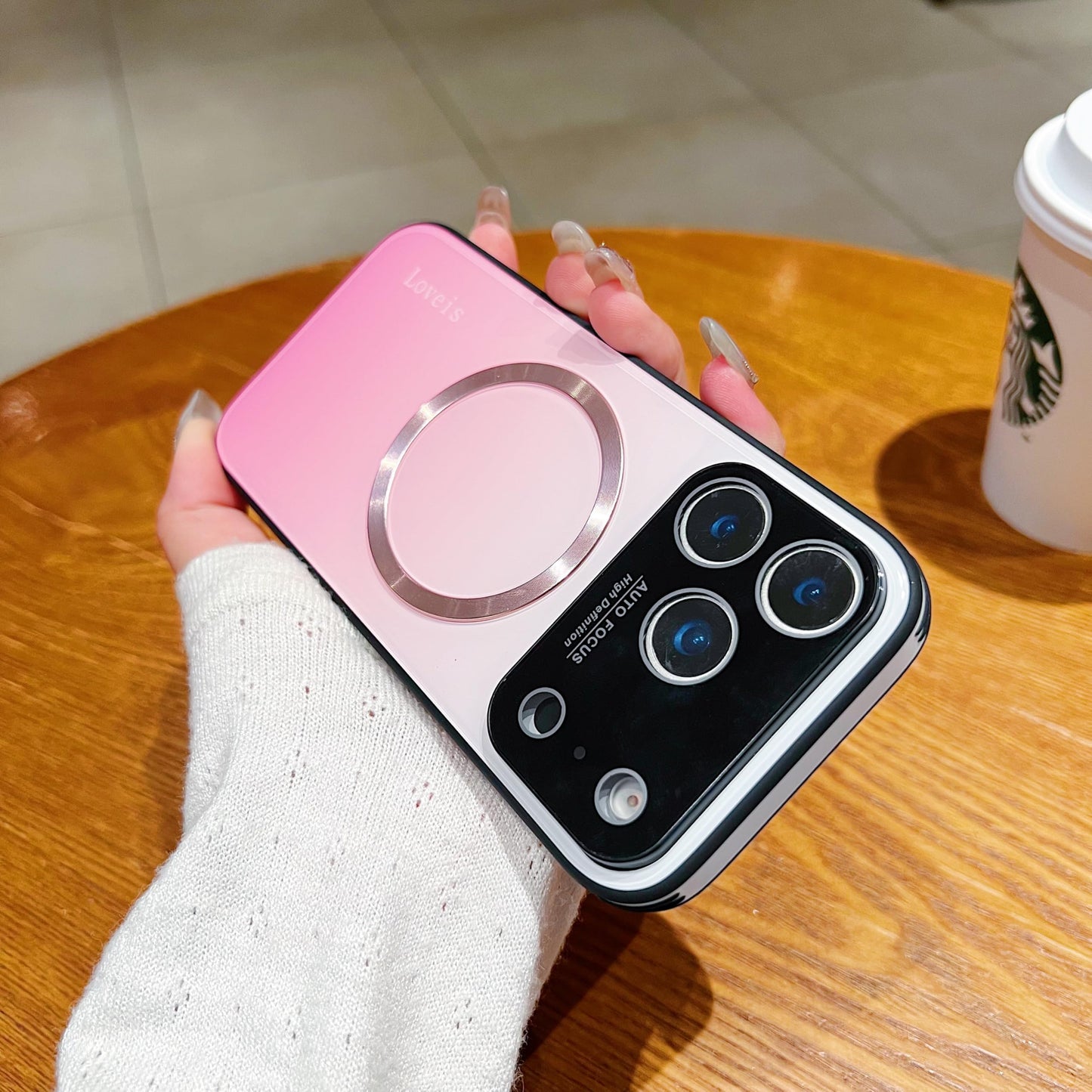 Gradient MagSafe Shockproof Glass Case For iPhone